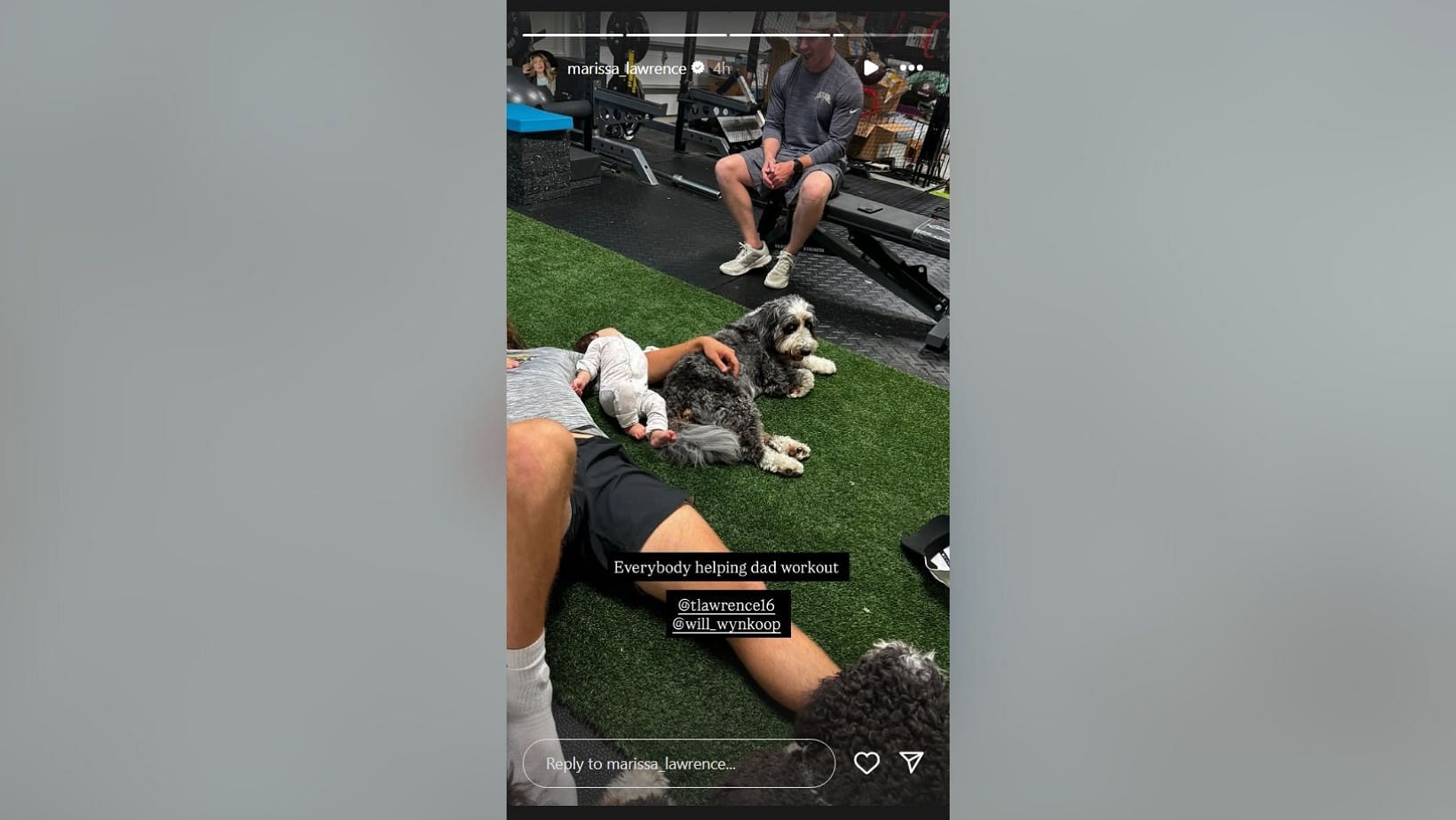 Trevor Lawrence gets visited by special guest during morning workout session (Image Credit: Marissa/IG)